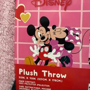 Disney Pink and Red Mickey & Minnie Plush Throw _Valentines